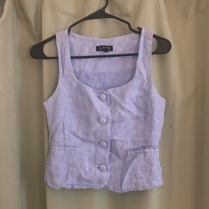 J. Crew Light Gray Button-Front Blouse